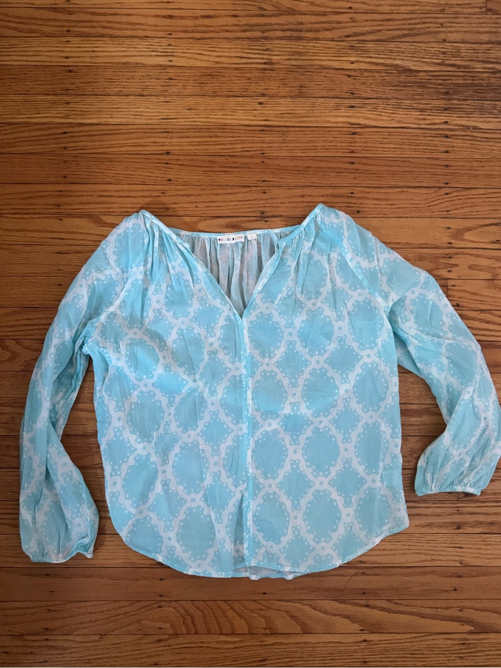 Roberta Roller Rabbit Sam Light Blue Tezza Lucy Printed Tunic Blouse Medium